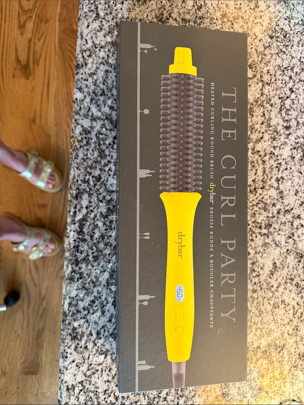 Drybar The Curl Party Heated Curling Brush in Bright Yellow NEW